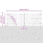 vidaXL Euro plot s 13 prírubovými stĺpikmi 0,6x25 m pozinkovaná oceľ – Obrázok 13