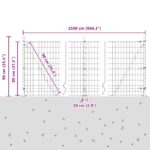 vidaXL Euro Plot s 13 Flangovanými Stĺpmi 0.8x25 m Pozinkovaná Oceľ – Obrázok 13