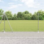 vidaXL Euro plot s 13 flanged stĺpikmi 1.2x25 m pozinkovaná oceľ