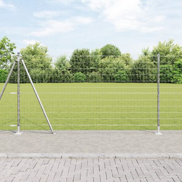 3351032_1.jpg vidaXL Euro plot s 13 flanged stĺpikmi 1.2x25 m pozinkovaná oceľ – Obrázok 1