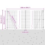 vidaXL Euro plot s 13 flanged stĺpikmi 1.2x25 m pozinkovaná oceľ – Obrázok 13