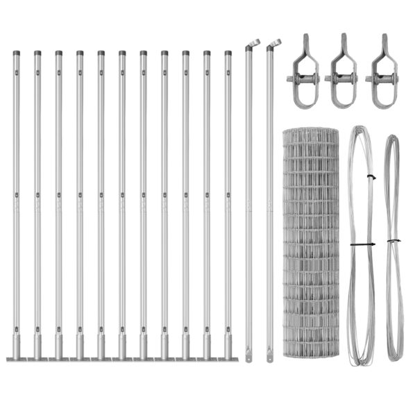 3351032_4.jpg vidaXL Euro plot s 13 flanged stĺpikmi 1.2x25 m pozinkovaná oceľ – Obrázok 4