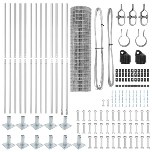 vidaXL Euro plot s 13 príchytkami 0.8x25 m z pozinkovanej ocele – Obrázok 5