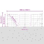 vidaXL Euro plot s 13 rozšírenými stĺpmi 0.6 x 50 m z galvanizovanej ocele – Obrázok 13
