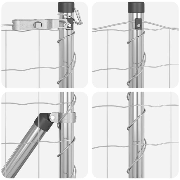 vidaXL Euro plot so 7 prírubovými stĺpikmi 0,4 x 10 m galvanizovaná oceľ – Obrázok 7