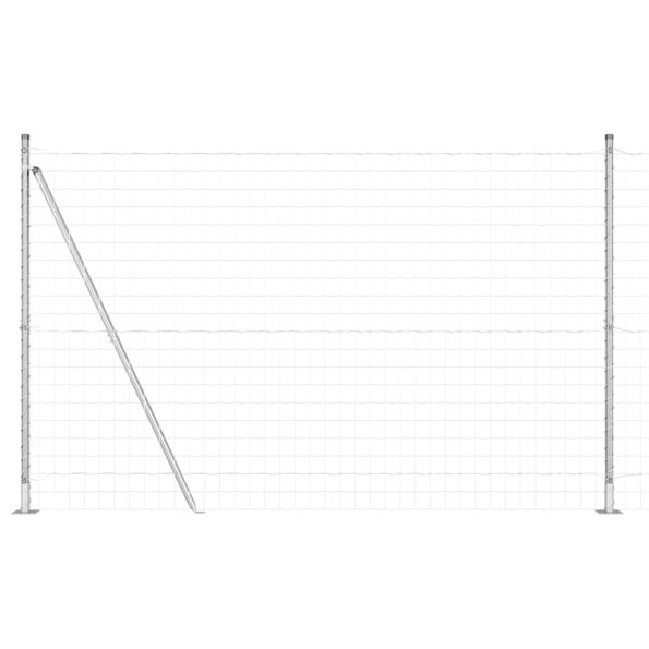 vidaXL Euro plot s 7 prírubovými stĺpikmi 1,5x10 m Pozinkovaná oceľ – Obrázok 2