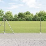 vidaXL Euro plot s 13 prírubovými stĺpikmi 0.8x25 m Pozinkovaná oceľ