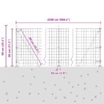 vidaXL Euro plot s 13 prírubovými stĺpikmi 0.8x25 m Pozinkovaná oceľ – Obrázok 13