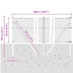 vidaXL Retiazkový plot s 7 stĺpmi 0.6x10 m zinkovaná oceľ zelená – Obrázok 12