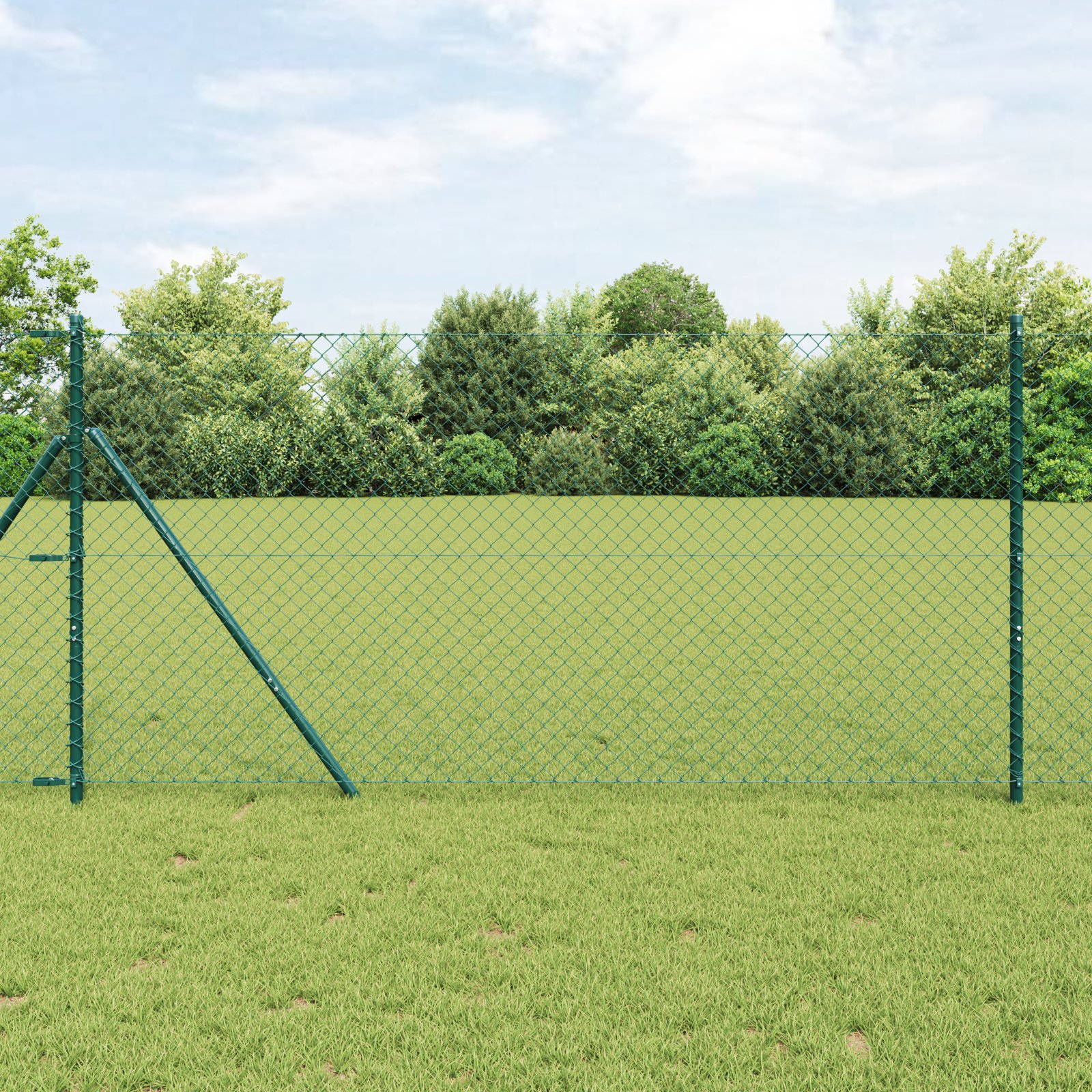 3351069_1.jpg vidaXL Stĺp na plot. Zelená 10 x 1 m (40 x 40 mm sieť) Ocel a PVC – Obrázok 1