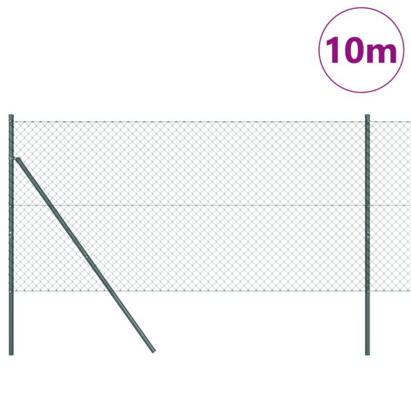 vidaXL Stĺp na plot. Zelená 10 x 1 m (40 x 40 mm sieť) Ocel a PVC – Obrázok 3