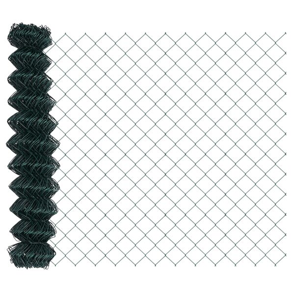 vidaXL Stĺp na plot. Zelená 10 x 1 m (40 x 40 mm sieť) Ocel a PVC – Obrázok 6