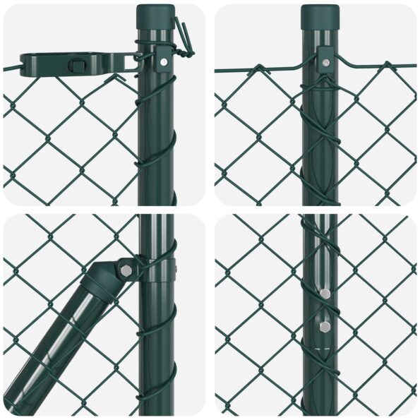 vidaXL Stĺp na plot. Zelená 10 x 1 m (40 x 40 mm sieť) Ocel a PVC – Obrázok 7