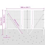 vidaXL Plot z reťazového pletiva s 7 stĺpikmi 1.5x10 m Pozinkovaná oceľ Zelený – Obrázok 12