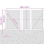 vidaXL Reťazový plot s 7 stĺpmi 1.6x10 m pozinkovaná oceľ zelená – Obrázok 12