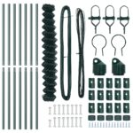 vidaXL Reťazový plot s 7 stĺpmi 1.6x10 m pozinkovaná oceľ zelená – Obrázok 5