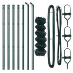 vidaXL reťazový plot s 7 stĺpikmi 0.8x10 m pozinkovaná oceľ zelená – Obrázok 4