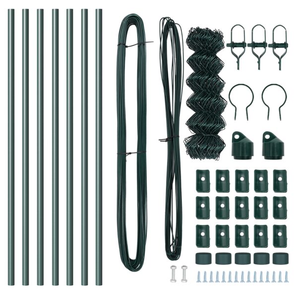 3351076_5.jpg vidaXL reťazový plot s 7 stĺpikmi 0.8x10 m pozinkovaná oceľ zelená – Obrázok 5