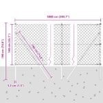 vidaXL Reťazový plot s 7 stĺpmi 1,4x10 m pozinkovaný oceľový zelený – Obrázok 13