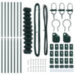 vidaXL Reťazový plot s 7 stĺpmi 1,4x10 m pozinkovaný oceľový zelený – Obrázok 5