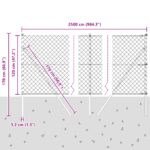 vidaXL reťazový plot s 13 podpormi 1.2x25 m pozinkovaná oceľ zelená – Obrázok 13