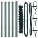 vidaXL reťazový plot s 13 podpormi 1.2x25 m pozinkovaná oceľ zelená – Obrázok 4