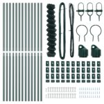 vidaXL reťazový plot s 13 podpormi 1.2x25 m pozinkovaná oceľ zelená – Obrázok 5