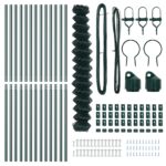 vidaXL Reťazový plot s 13 stĺpikmi 1.6x25 m pozinkovaná oceľ zelená – Obrázok 5