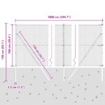 vidaXL Článkový plot s 7 stĺpikmi 1x10 m Pozinkovaný oceľový sivý – Obrázok 12