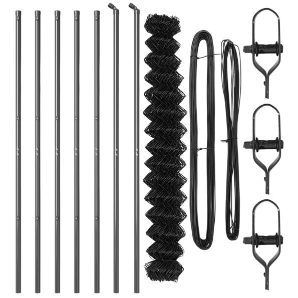 vidaXL Retiazkové oplotenie so 7 stĺpmi 1.6x10 m pozinkovaná oceľ šedá – Obrázok 4