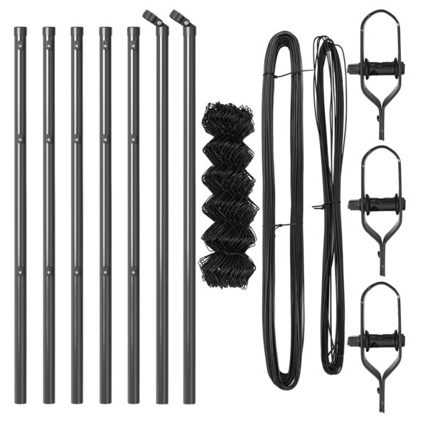 vidaXL Plot z reťazovej siete s 7 stĺpmi 0.4x10 m Galvanizovaná oceľ Sivá – Obrázok 4