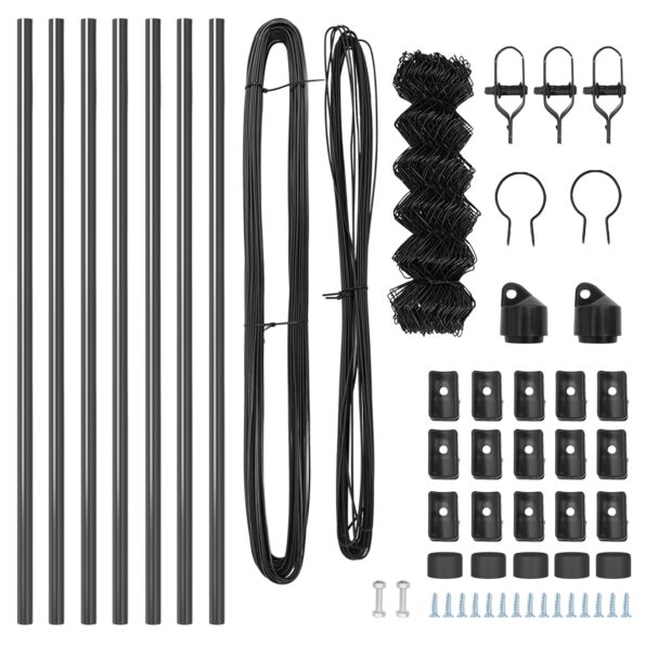 vidaXL Plot z reťazovej siete s 7 stĺpmi 0.4x10 m Galvanizovaná oceľ Sivá – Obrázok 5