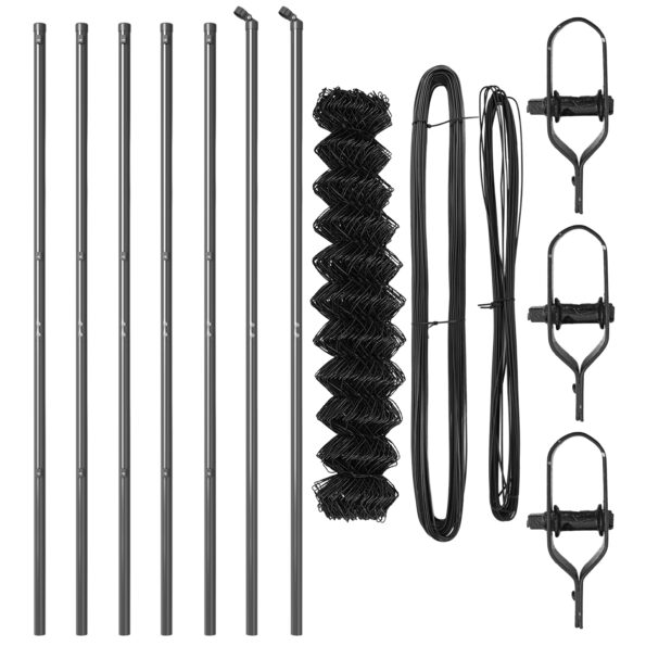 vidaXL Kovový pletivový plot s 7 stĺpmi 1,2x10 m Pozinkovaná oceľ Šedá – Obrázok 4