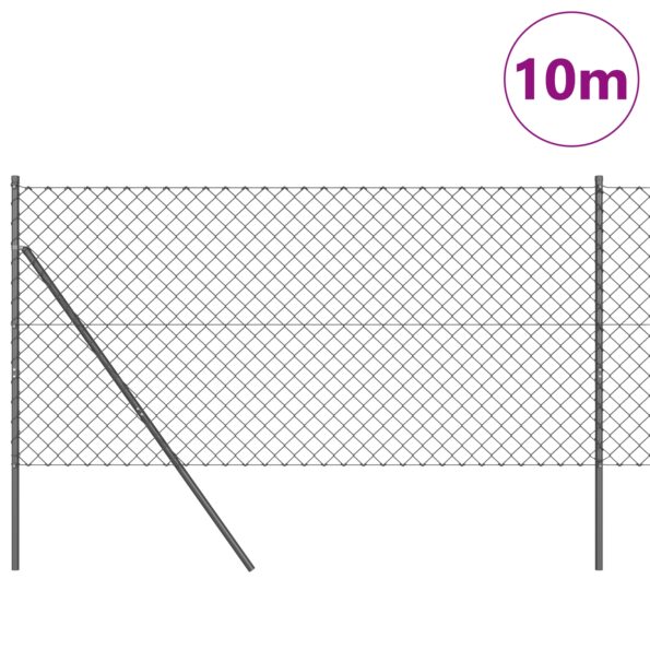 3351107_3.jpg vidaXL Oplocovací plot so 7 stĺpikmi 1,4 x 10 m Pozinkovaná oceľ Sivá – Obrázok 3