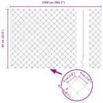 vidaXL Retiazkový plot s 13 stĺpmi 0,6x2,5 m Galvanizovaná oceľ Šedá – Obrázok 13