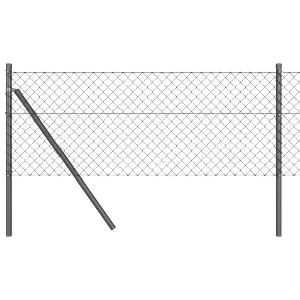3351111_2.jpg vidaXL Retiazkový plot s 13 stĺpmi 0,6x2,5 m Galvanizovaná oceľ Šedá – Obrázok 2