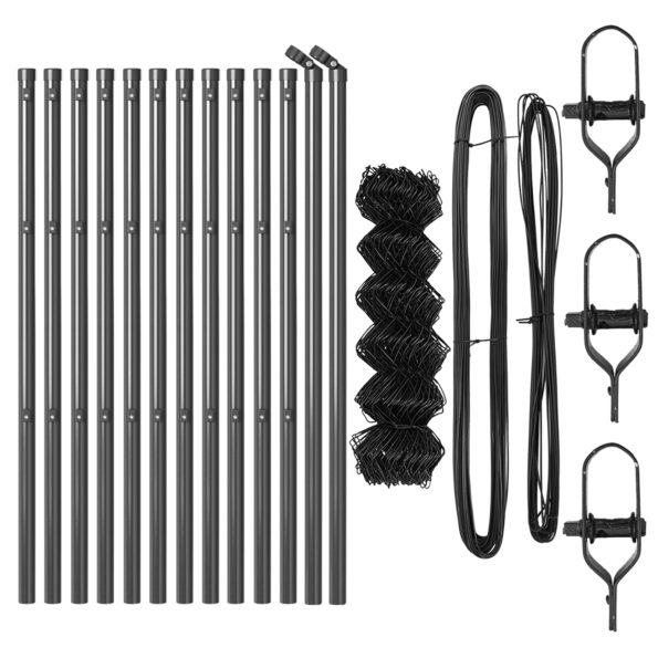 vidaXL Retiazkové pletivo s 13 stĺpmi 0.8x25 m pozinkovaná oceľ šedá – Obrázok 5