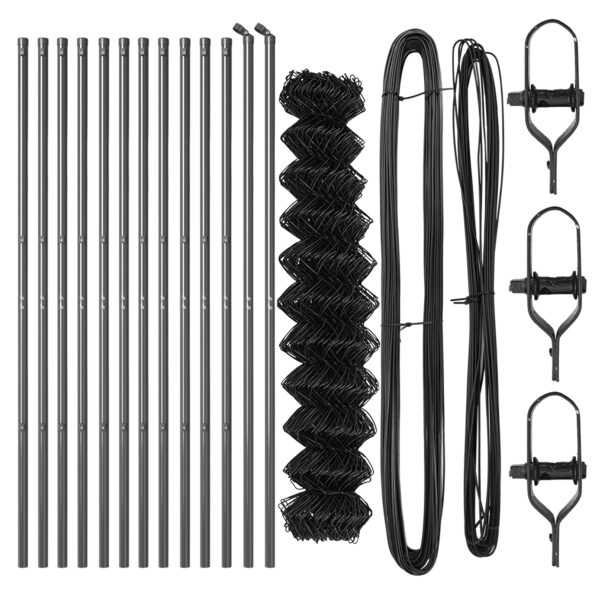 vidaXL Oplotenie z reťaze s 13 stĺpikmi 1x25 m Pozinkovaná oceľ Sivá – Obrázok 4