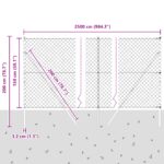 vidaXL Retiazkový plot Sada 2 Sivý Oceľ 25 x 1.5 m Trvácny – Obrázok 12