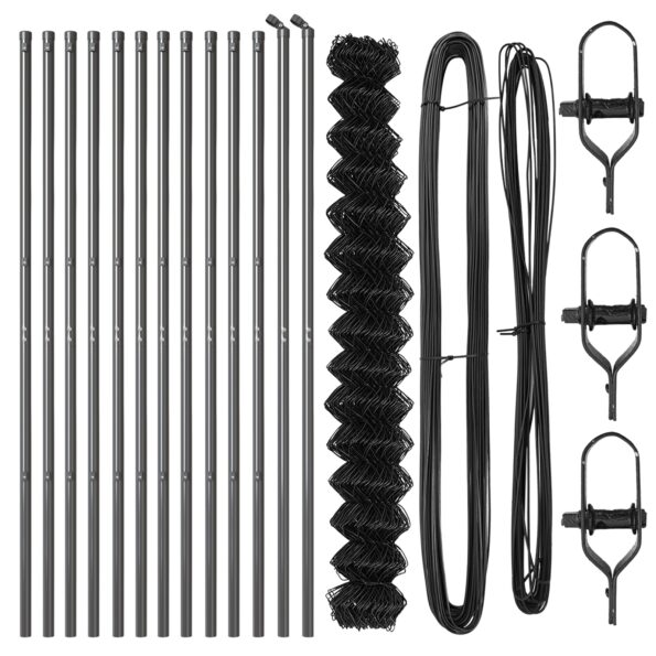 vidaXL Retiazkový plot Sada 2 Sivý Oceľ 25 x 1.5 m Trvácny – Obrázok 4