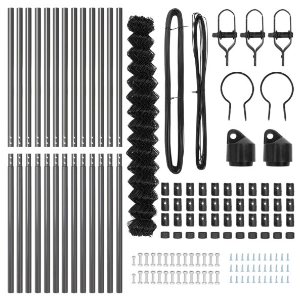 vidaXL Retiazkový plot Sada 2 Sivý Oceľ 25 x 1.5 m Trvácny – Obrázok 5