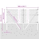 vidaXL Reťazový plot s 7 stĺpikmi 0.4x10 m Pozinkovaná oceľ – Obrázok 12