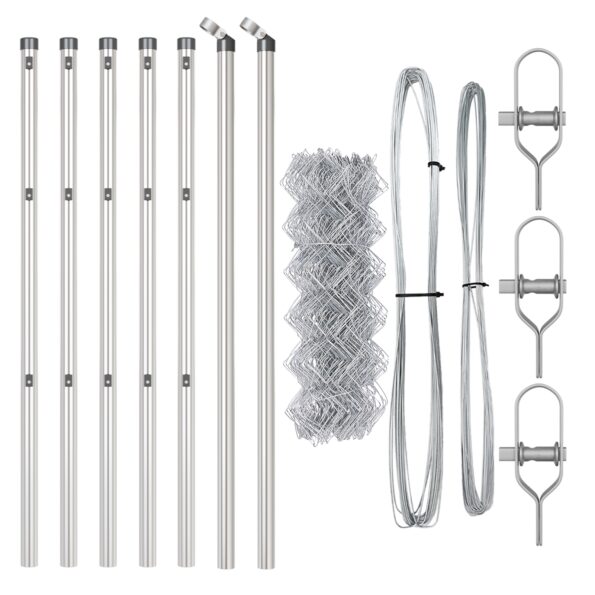 vidaXL Reťazový plot s 7 stĺpikmi 0.4x10 m Pozinkovaná oceľ – Obrázok 4