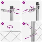vidaXL Reťazový plot s 7 stĺpmi 1x10 m z pozinkovanej ocele – Obrázok 11