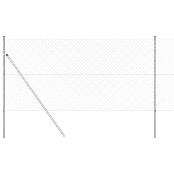 vidaXL Reťazový plot s 7 stĺpmi 1x10 m z pozinkovanej ocele – Obrázok 2