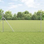 vidaXL Retiazkový plot s 7 stĺpmi 1,4x10 m z pozinkovanej ocele