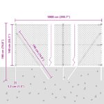 vidaXL Retiazkový plot s 7 stĺpmi 1,4x10 m z pozinkovanej ocele – Obrázok 12