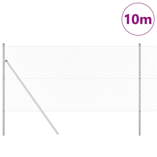 3351127_3.jpg vidaXL Retiazkový plot s 7 stĺpmi 1,4x10 m z pozinkovanej ocele – Obrázok 3