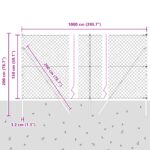 vidaXL reťazový plot so 7 stĺpmi 1,5x10 m pozinkovaná oceľ – Obrázok 12