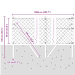 vidaXL Reťazové pletivo s 7 stĺpmi 0.6x10 m pozinkovaná oceľ – Obrázok 12